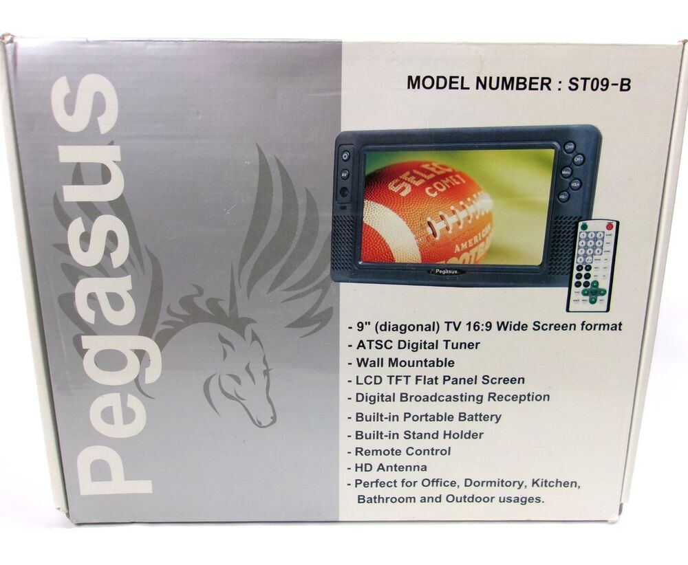 Pegasus 9” Digital TV With ATSC Tuner ST09-B with Remote Vintage in Box